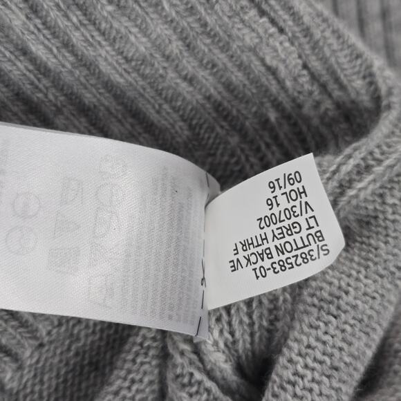 Banana Republic Women’s Sweater S Filpucci Gray Button-Back V-Neck Wool Cashmere - Picture 8 of 9